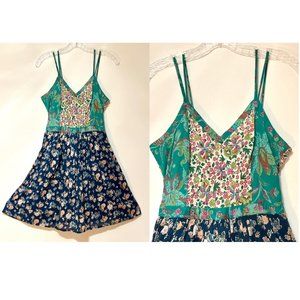 Dress with Embroidered Floral Details ~ Boho Flowy Florals